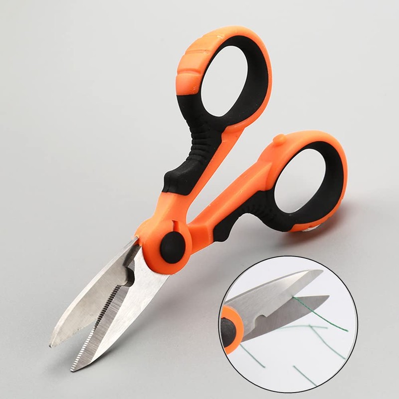 2 Pcs Electrician Scissors Multi-Purpose Cutting Electrician Tools Stainless Steel