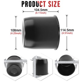 Rtrhinotuning Stainless Steel Push Through Center Caps 4.25" for Trailer Truck Rv Wheel Rims Chrome Trailer Hub Cap 4.11" Hight 4 PCS Wheel Center Caps