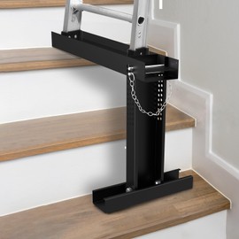 Ladder Leveler for Stair-Adjustable Height 9.53"-15.35", Heavy Duty Ladder Extender-Ladder Aide for Single/Extension Ladders-19.96"x4.64" Platform-High Strength Steel-Non-Slip Mat-Holds up to 880lbs