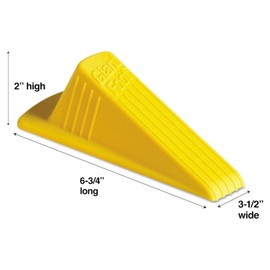 Master Caster 00966 Giant Foot Doorstop, No-Slip Rubber Wedge, 3-1/2W X 6-3/4D X 2H, Safety Yellow