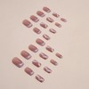 French False Nails,Pink Coffin False Nails, 24PCS Square French Press