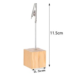 Wooden Memo Clips Holder, 8Pcs Lightweight Photo Memo Clips with Metal Alligator Clip for Displaying Number Cards Postcard