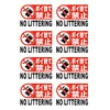 Showrix 8 Pack No LITTERING Stickers | Size: 2.8 x