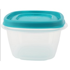Utensilux Bundle Rubber Maid Food Storage Containers 2 Cup Food Storage Containers 7 Piece Set, Teal Easy Find Lids, 3 Containers, 3 Lids Chalk Pen And 4 Chalk Labels