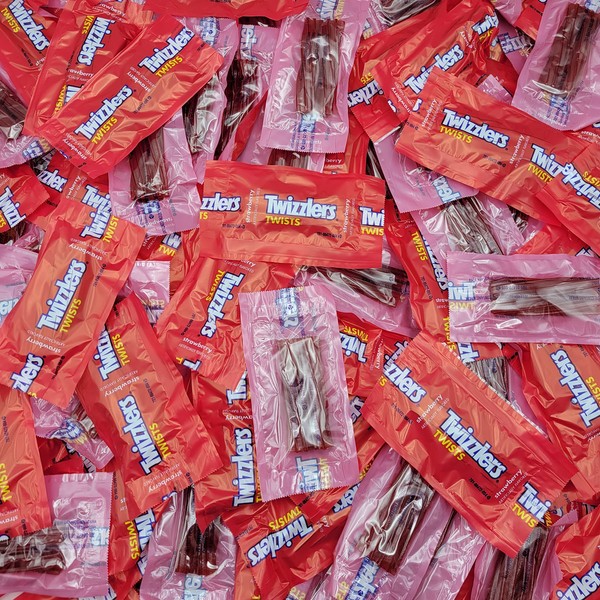 Twizzlers Twists Strawberry Flavored Chewy Licorice Candy - Snacks Size Bulk Twizzlers - Individually Wrapped (1 Pound (Pack of 1))