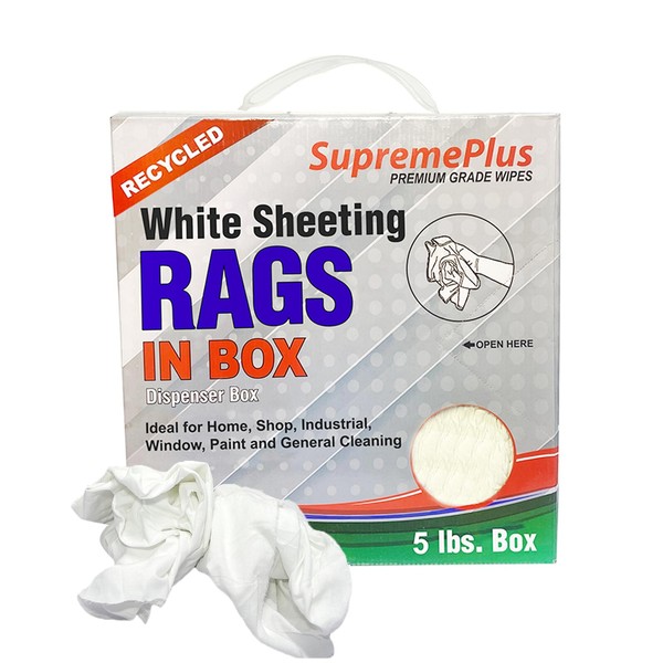 SupremePlus Recycled White Sheeting Cleaning Rags – White Cotton Rag