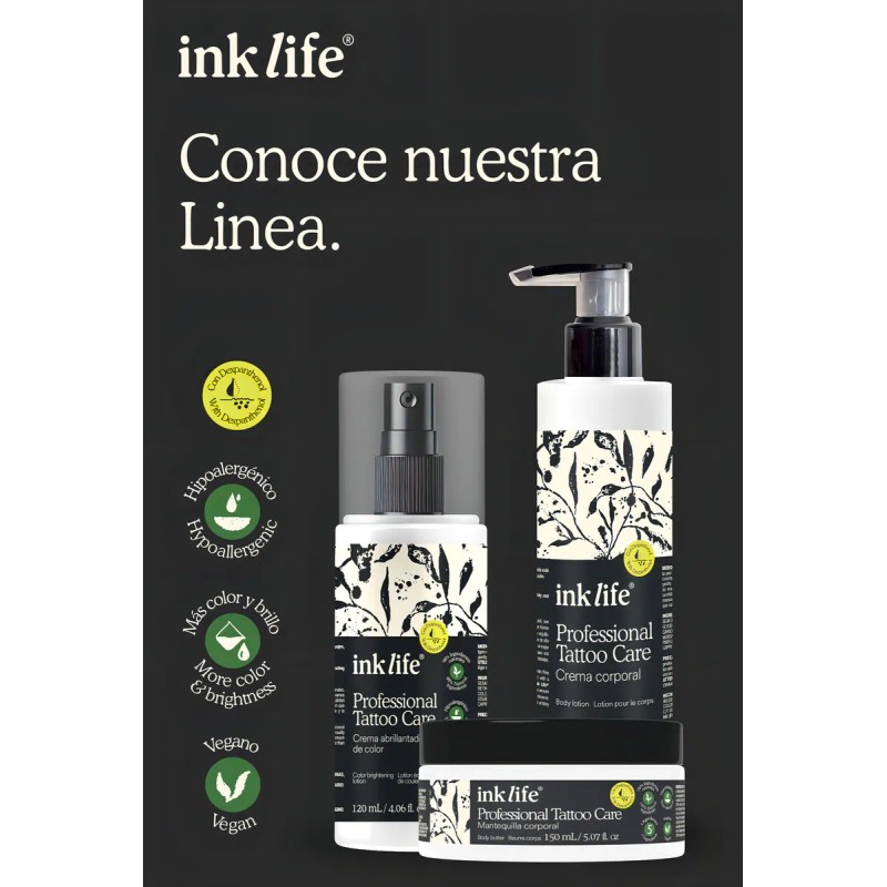 Ink Life Crema Abrillantadora Tatuajes Vegana 120ml Hidratante