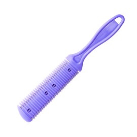 FRCOLOR Hair Cutter Comb Double-sided Haircut Tool for Easy Trimming Stainless Steel Razor Plastic Comb for Long and Short Hair Purple Shaper for Diy Styling and Wigs
