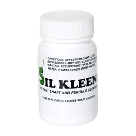 Cue Silk Bundle of 2 items: Sil Kleen DRY Powder Pool Cue Shaft and Ferrule Cleaner 1 oz Bottle and Cue Silk Pool Cue Shaft Conditioner ¼ oz Bottle