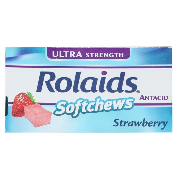 Rolaids 8566876 Ultra Strength Antacid Softchews, 6 Strawberry Chews (Pack of 12)