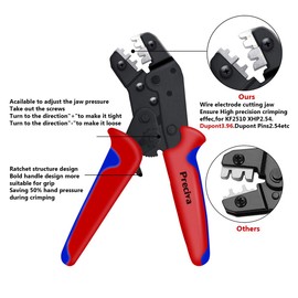 Crimping Tool Kit, Preciva Dupont Ratcheting Crimper Plier Set with 1550PCS 2.54mm Dupont Connectors and 460pcs 2.54mm JST-XH Connectors for AWG 26-18(0.1-1mm²)