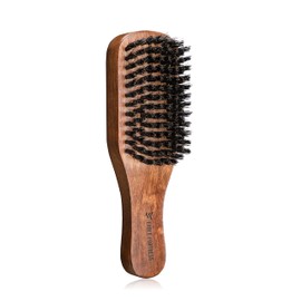 Beard Brush for Men, Beard Hair Brush with Stiff Boar Bristles for Grooming, Hand Polished Wooden Moustache Brush for All Beard and Hair Types