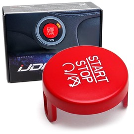 iJDMTOY SRT Racing Sports Style Red Engine Push Start Button Replacement Cover Cap, Compatible with Charger Challenger Durango Grand Cherokee 300/300C