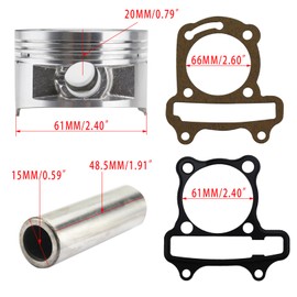New Olym 61mm Bore 172cc GY6 Piston & Ring Set for 172cc Chinese Scooter Moped ATV Go Kart 4-Stroke GY6 Engine