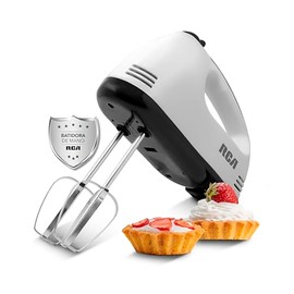RCA Batidora de Mano RC-093 con 7 Velocidades, Motor de 100 W, Accesorios de Acero Inoxidable, Diseño Compacto, Portátil y Ligero, Ideal para Repostería, Mezclar Masa y Preparación de Alimentos.