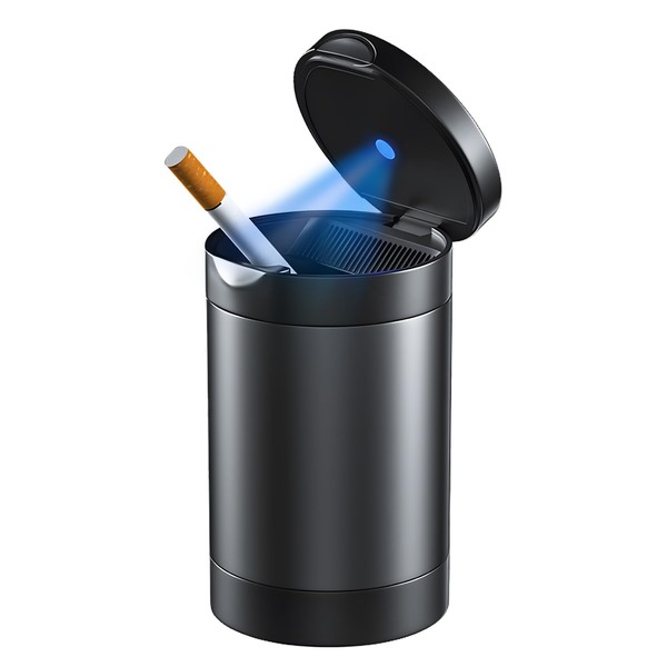 NYTKL Car Ashtray with Lid, Smokeless Smell Proof Cup Holder