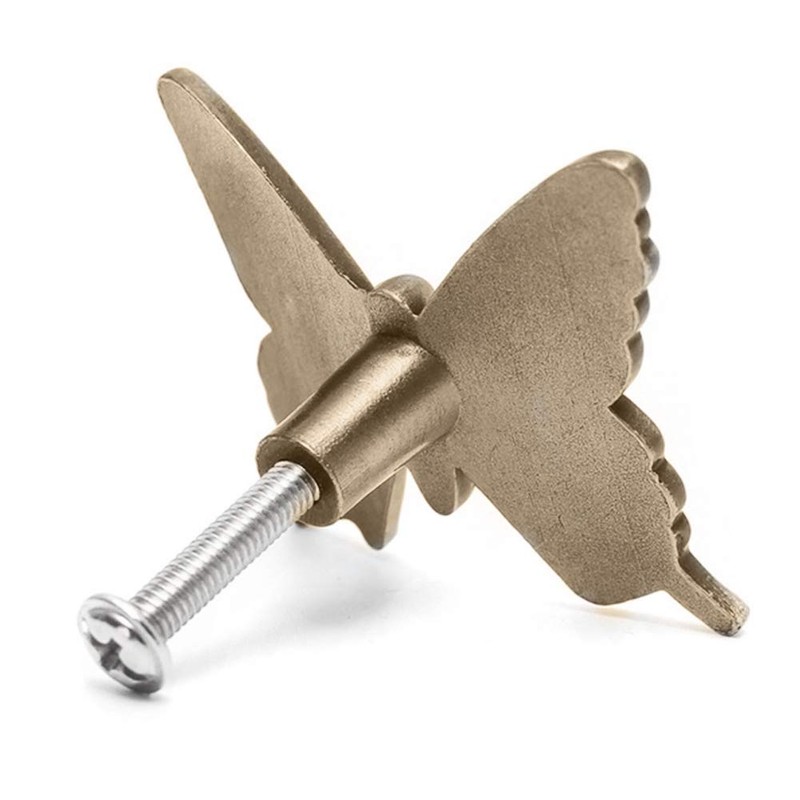 Denpetec 10 Pcs Butterfly Alloy Cabinet Knobs,Vintage Butterfly Shape Drawer