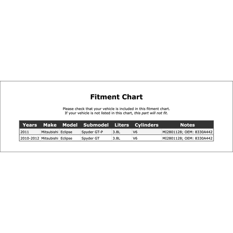 Right Tail Light Assembly Compatible With Mitsubishi Eclipse 3.8L V6