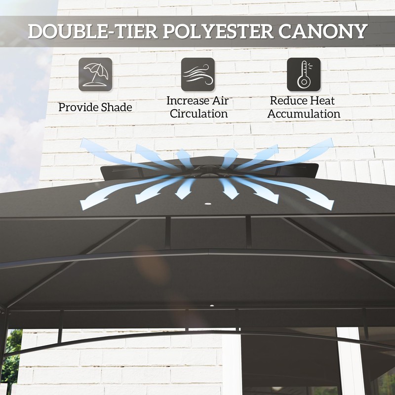 Outsunny 8' x 5' Grill Gazebo, 2-Tier Outdoor BBQ Gazebo