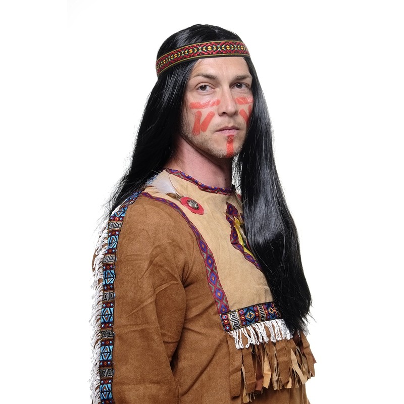 WIG ME UP LM3049-P103 Wig headband Native American Man Men