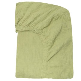 Ultra Soft Muslin Crib Sheets for Baby, Premium Breathable Organic Cotton Crib Fitted Sheet for 52’’x28’’Standard Crib and Toddler Mattress,Green