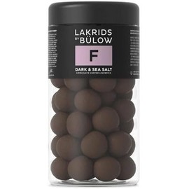 LAKRIDS BY BÜLOW - F - Dark & Sea Salt - 10.4 oz - Chocolate Coated Gourmet Licorice - Authentic Scandinavian Candy Produced in Denmark