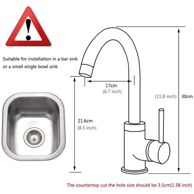 FLG Single Hole Hot Cold Water Mixer Sink Kitchen Faucets