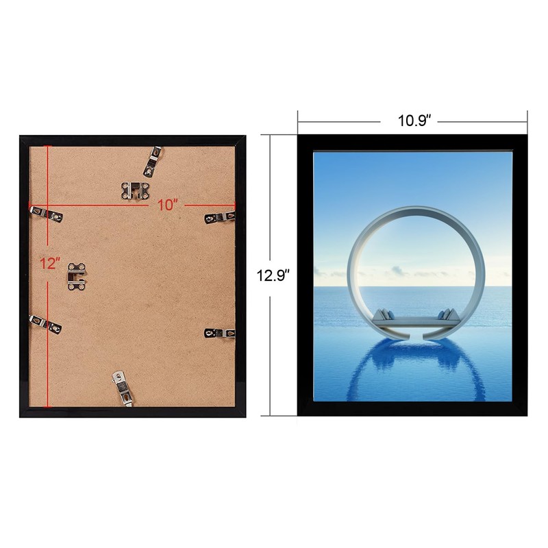 MENNTHUI 10x12 Black Picture Frame, Wall Mounting Horizontally or Vertically,