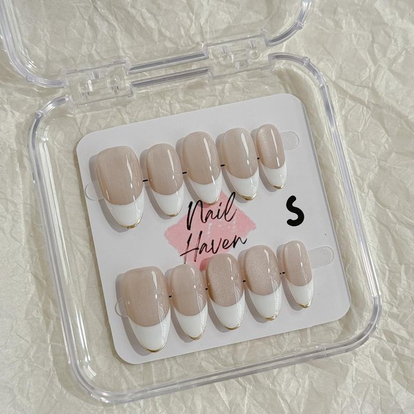 NailHaven｜ French Tip Collection｜ Press-On Nails - 10 Pcs Handmade