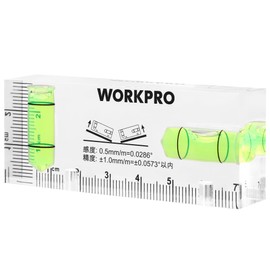 WORKPRO Mini Level, Crystal Level, Acrylic Tube, Bubble Level, Measuring 6 Sides, Magnetic, Horizontal Bubble Tube, Vertical Bubble Tube, Graduated, 3.0 inches (75 mm)