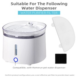 3 Pack Cat Water Fountain Filter, Replacement Filters for WF20/CF20 Wireless Pumps Cat Water Fountain Dog Water Dispenser, 3 Triple Filtration System (3 Pcs Water Pump Filters)