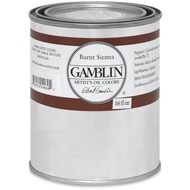Gamblin Artist39;s Oil Color 16 oz Can - Burnt Sienna