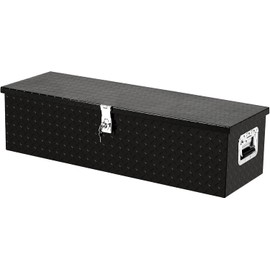 ExploreHorizon Aluminum Truck Tool Box Jobsite Storage Box Toolbox Chest Cabinet Heavy Duty Truck Bed Toolbox Gangboxes Tools Organizer Pick Up Truck Bed RV Trailer With Side Handles