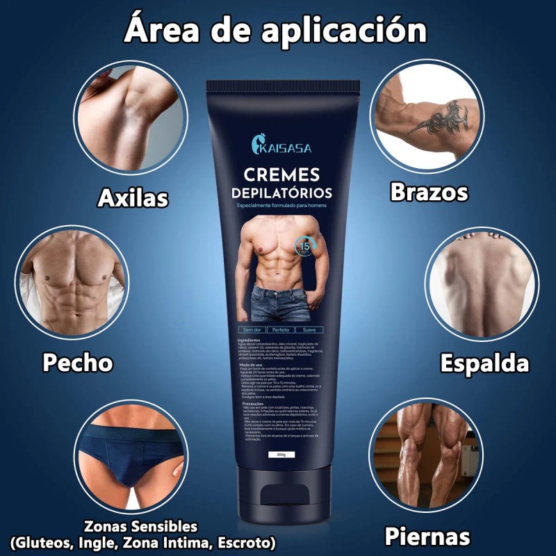 Crema Depilatoria Íntima Hombre Genitales 300g Espátula Todo Tipo Piel