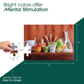 Keeping Busy Dementia Puzzles for Seniors Kitchen 35 Piece Puzzle for Seniors with Dementia Color Coded with Templates - Puzzles for Dementia Patients - Puzzles for Dementia Seniors - Dementia Puzzle