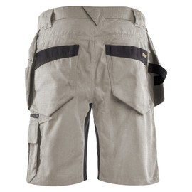 Blaklader Men's Ripstop Breathable Stretch Work Shorts with Utility Pockets, Stone, 36