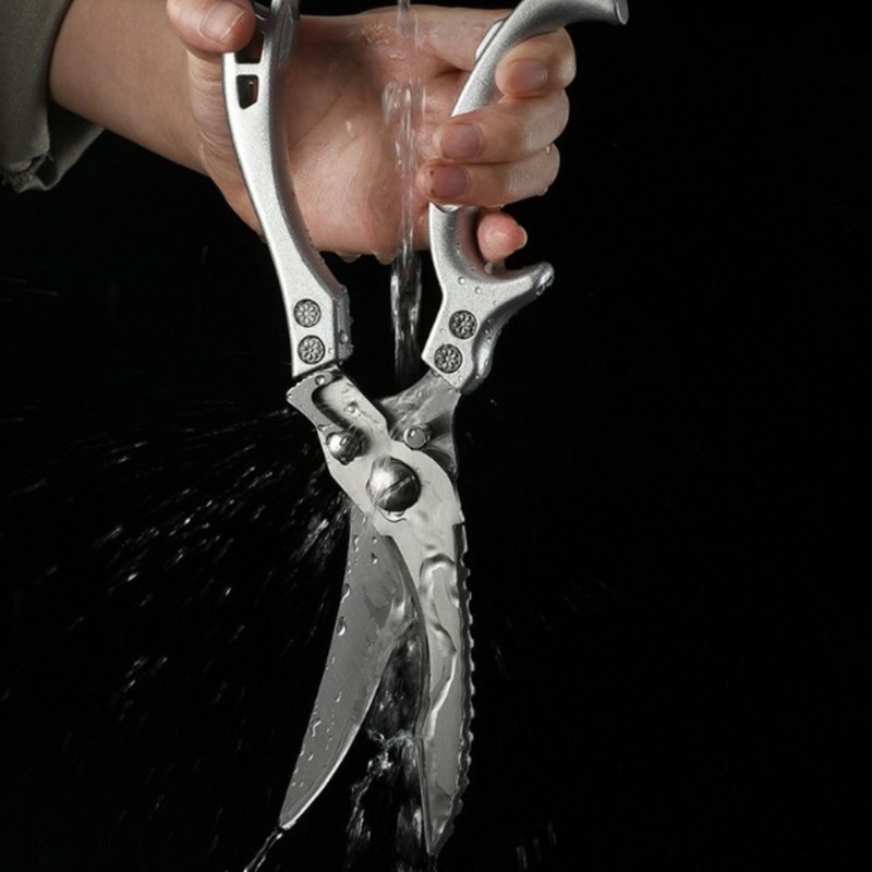 Kitchen Scissors Stainless Steel Poultry Shears Spring Loaded Household Scissors