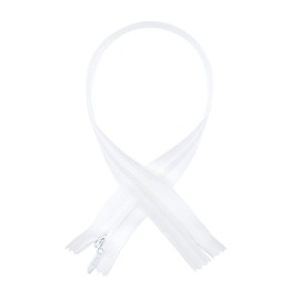 Unique Zipper YKK #5 Heavy Conceal - Invisible (Bridal Wear), Select Length and Color (Length 23 inches, White)