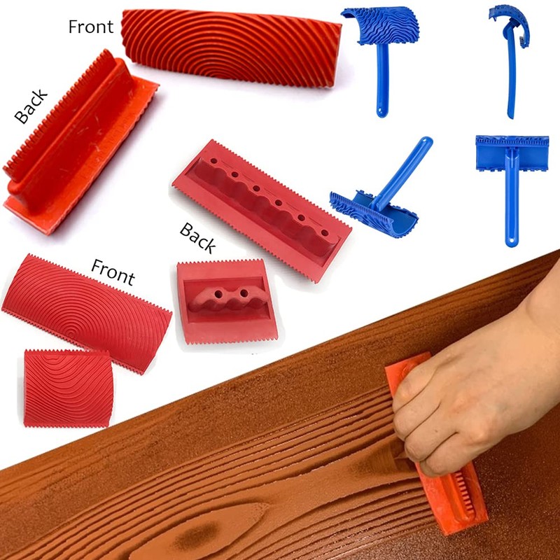 Wood Graining Tool Set, 6pcs 7" Fake Wood Grain Roller