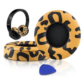 SoloWIT Earpads Cushions Replacement for Beats Solo 2 & Solo 3 Wireless On-Ear Headphones, Solo2 Solo3 Ear Pads with Soft Protein Leather, Added Thickness - Tiger Stripes