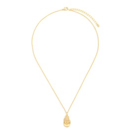 DEMDACO Women's Everyday Fashion Pendant Necklace 16 Inch Gold Hand and Heart Charm