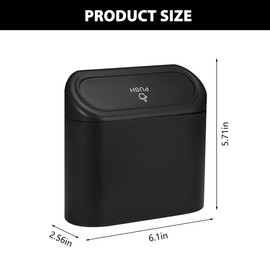 Norkmdi Car Trash Can with Lid, Mini Leakproof Portable Vehicle Garbage Container Bin for Door, Small Multipurpose Automotive Trash Bin & Storage Organizer, Universal for Sedan Truck SUV