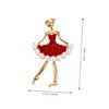 Healeved Elegant Rhinestone Ballet Dancer Breastpin Alloy Rhinestone Brooch for