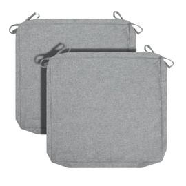 FUNHOME Patio Cushion Covers 22 x 20 x 4 Inch, No Insert! 2 Pack Water Repellent Outdoor Chair Seat Cushion Slip Covers with Zipper and Tie, Replacement Cover Only(Light Grey)