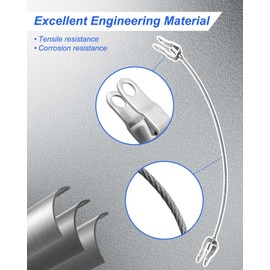 Stainless Steel Hood Cable Fit for Hummer H2 2003-2009, Hood Check Cable Safety Catch Lock Line Replace 15146196, Front Right or Left Hand Side