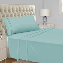 Mejoroom Twin XL Sheet Set - Hotel Luxury Microfiber Sheet & Pillowcase Sets Fits College Dorm Room Mattress - Soft, Breathable, Wrinkle & Fade Resistant - 3 Piece (Grayish Green)