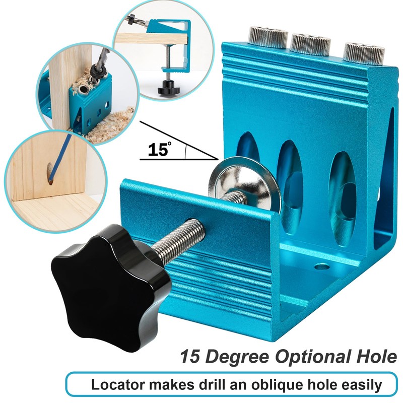 Pocket Hole Jig Kit All-in-One System 3 Drill Guide Joint