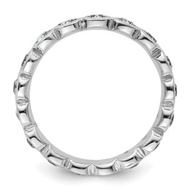GemApex Eternity Ring Band 925 White Sterling Silver Stackable Expressions Crystals