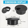 1-1/2" Black Desk Grommet, JTemgle Plastic Cable Hole Cover Computer