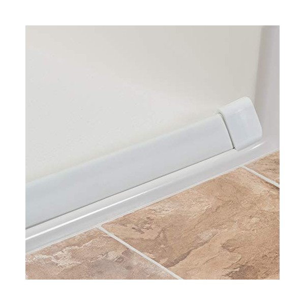 Shower Dam by Grab Bar Specialists - K-Dam Collapsible Water Dam/Wheelchair Shower Threshold for Easy Roll in/Bathroom Water Barrier and Stopper/Neutral/90 Degree End Caps/66"